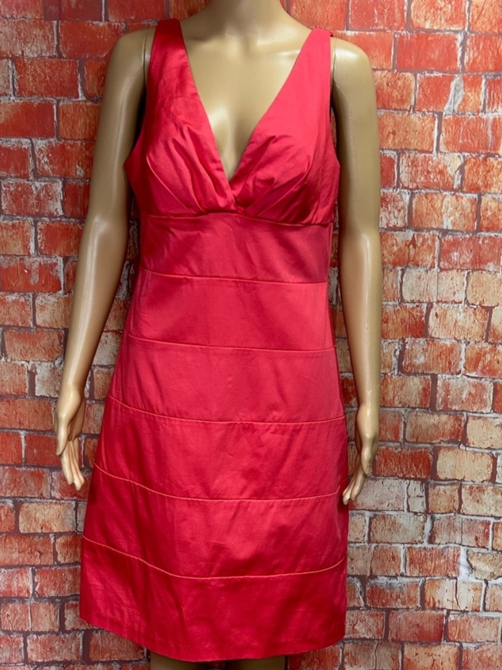 B. Smart Plus Size Coral V-Neck‎ Bandage Style Dress